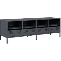 Syfax Meuble TV anthracite 135x39x43,5 cm acier laminé à froid