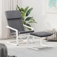 Prolenta Maison Exclusive - Fauteuil relax avec repose-pieds, tissu gris foncé