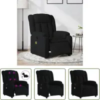The Living Store Fauteuil de massage électrique noir tissu