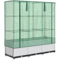 Syfax Jardinière surélevée avec housse aspect rotin 120x40x138 cm