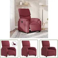 The Living Store Fauteuil relax électrique vin rouge Tissu