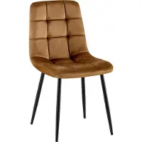CLP Chaise de salle à manger Antibes, revêtue de velours, rembourrée, avec dossier, capacité jusqu'à 150 kg, couleur marron