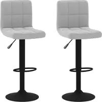 Syfax Tabourets de bar lot de 2 gris clair velours