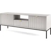 Furnlux Classic FURNLUX Table de télévision Avon Gris 154cm / Couleur principale : Gris / Dimensions : 154 x 56 x 39 cm