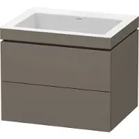 Duravit L-Cube c-bonded Ensemble suspendu, 2 tiroirs, sans trop-plein, sans trou pour robinetterie, 600x500x480mm, LC6926N9090