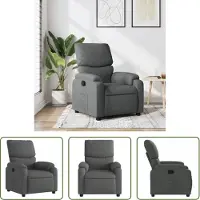 The Living Store Fauteuil relax gris foncé Tissu