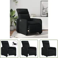 The Living Store Fauteuil relax électrique noir similicuir