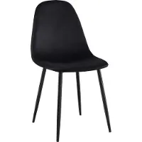 CLP Chaise de salle à manger Napier, rembourrée avec dossier, noire. Matériau : velours