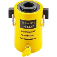 Vevor 60 T 2 pouces Vérin hydraulique Jack Hollow Vérin hydraulique simple effet 50 mm Vérin de levage hydraulique pour Rigger Fabricators (60 T 2 pouces Hollow)