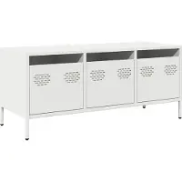 Syfax Meuble TV blanc 101,5x39x43,5 cm acier laminé à froid