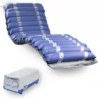 Mobiclinic Matelas anti-escarres pour escarres de stade I et II, à circulation d'air, 200 x 86 x 9,5 cm, couleur bleue, 20 cellules, Mobi 2