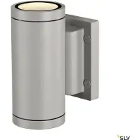 SLV New Myra Wall Up &amp; Down 233114 Outdoor wall light HV halogen GU10 70 W Silver-grey
