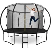HyperMotion Grand trampoline de jardin 366 cm avec échelle et filet de sécurité pour enfants