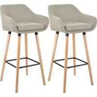 CLP lot de 2 tabourets de bar Grant tissu