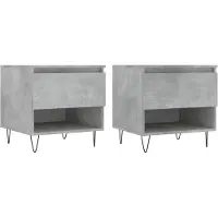 Syfax Tables basses 2 pcs gris béton 50x46x50 cm bois d'ingénierie
