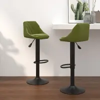 Prolenta Maison Exclusive - Lot de 2 tabourets de bar en velours vert clair