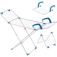 Kadax Séchoir à linge "Sava", Séchoir à linge 3en1, 168 cm, bleu