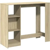 Syfax Table de bar avec étagère chêne sonoma bois d'ingénierie