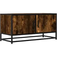 vidaXL Armoire TV chêne fumé 80x34,5x40 cm Bois composite et métal