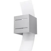 Sollux Applique LORETO gris 1xG9 8W aluminium/verre 30x12x10cm