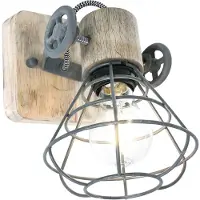 Steinhauer Spot - gris - Guersey - bois métal - spot en saillie - E27 - 1578GR - Anne Lighting