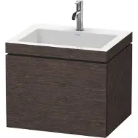 Duravit L-Cube c-bonded Ensemble suspendu, 1 tiroir, sans trop-plein, 1 trou pour robinet, 600x500x480mm, LC6916O7272