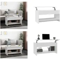 vidaXL Table basse blanche 102x50x52,5 cm Bois composite - Table basse - Tables basses - Table d'appoint - Table de salon