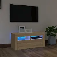 Prolenta Maison Exclusive - Meuble TV avec éclairage LED Chêne Sonoma 90x35x40 cm