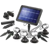 Esotec Kit de 4 projecteurs solaires Quattro Power avec module solaire résistant aux intempéries IP65 102142
