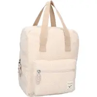 Kidzroom Sac à dos - Tissu Teddy Sac à dos pour enfants avec poche avant Beige