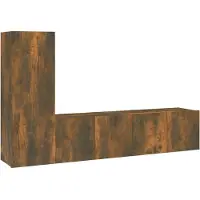 Syfax Ensemble de meubles TV 3 pcs Chêne fumé Bois d'ingénierie