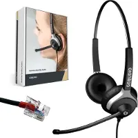 Gequdio WA9022 Headset 2-Ohr für Yealink,Snom,Grandstream mit Kabel