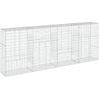 vidaXL Gabions avec couvercle 400x50x150 cm Fer galvanisé