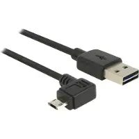 DeLOCK - Câble USB - USB (M) droit pour Micro-USB de type B (M) incliné - USB 2.0 - 3 m - connecteurs réversibles - noir