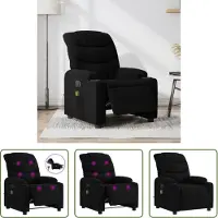 The Living Store Fauteuil de massage électrique noir tissu