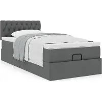 Prolenta Maison Exclusive - Cadre de lit ottoman avec matelas gris foncé 90x190 cm tissu