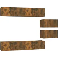 Syfax Ensemble de meubles TV 6 pcs Chêne fumé Bois d'ingénierie