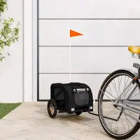 Prolenta Maison Exclusive - Remorque pour vélo pour chiens, tissu Oxford noir et fer