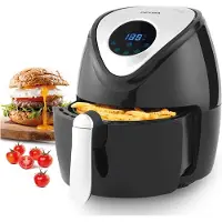 Petra Friteuse à air chaud XXL Panier antiadhésif 4,5 litres Minuterie 7 fonctions de cuisson 1300W