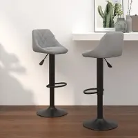 Prolenta Maison Exclusive - Lot de 2 tabourets de bar en velours gris clair