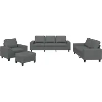 Syfax Ensemble de canapés 4 pcs gris foncé tissu