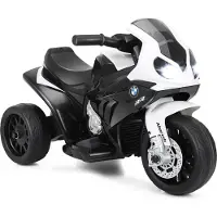 Costway BMW 6V Moto pour enfants, moto avec roues stabilisatrices et phares, mode musique, moto pour enfants de 18 à 36 mois, noir