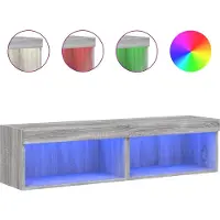 vidaXL Armoires TV avec lampes LED 2 pcs. Gris Sonoma 60x30x30 cm
