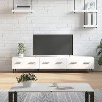 vidaXL Armoire TV Blanc 150x36x30 cm Bois composite - Armoire TV - Meubles TV - Support TV