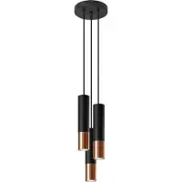 Sollux Lampe suspendue LOOPEZ 3P noir/cuivre 3xGU10 10W acier 90x20x20cm