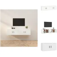 vidaXL Armoires murales TV 2 pcs. Blanc 80x34,5x40 cm - Meubles TV