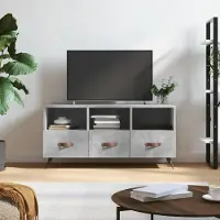 Prolenta Maison Exclusive - Meuble TV gris béton 102x36x50 cm Matériau dérivé du bois