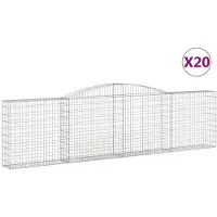 vidaXL Gabions avec arc surélevé 20pcs. 400x30x100/120cm Fer galvanisé