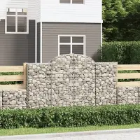 Prolenta Maison Exclusive - Paniers à gabions arqués 9 pcs 200x50x120/140 cm Fer galvanisé
