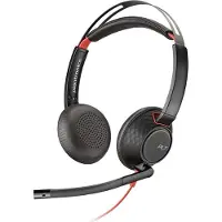 Plantronics Blackwire 5220 - Casque - Arceau - Appels et musique - noir - rouge - binaural - unité de contrôle SCR